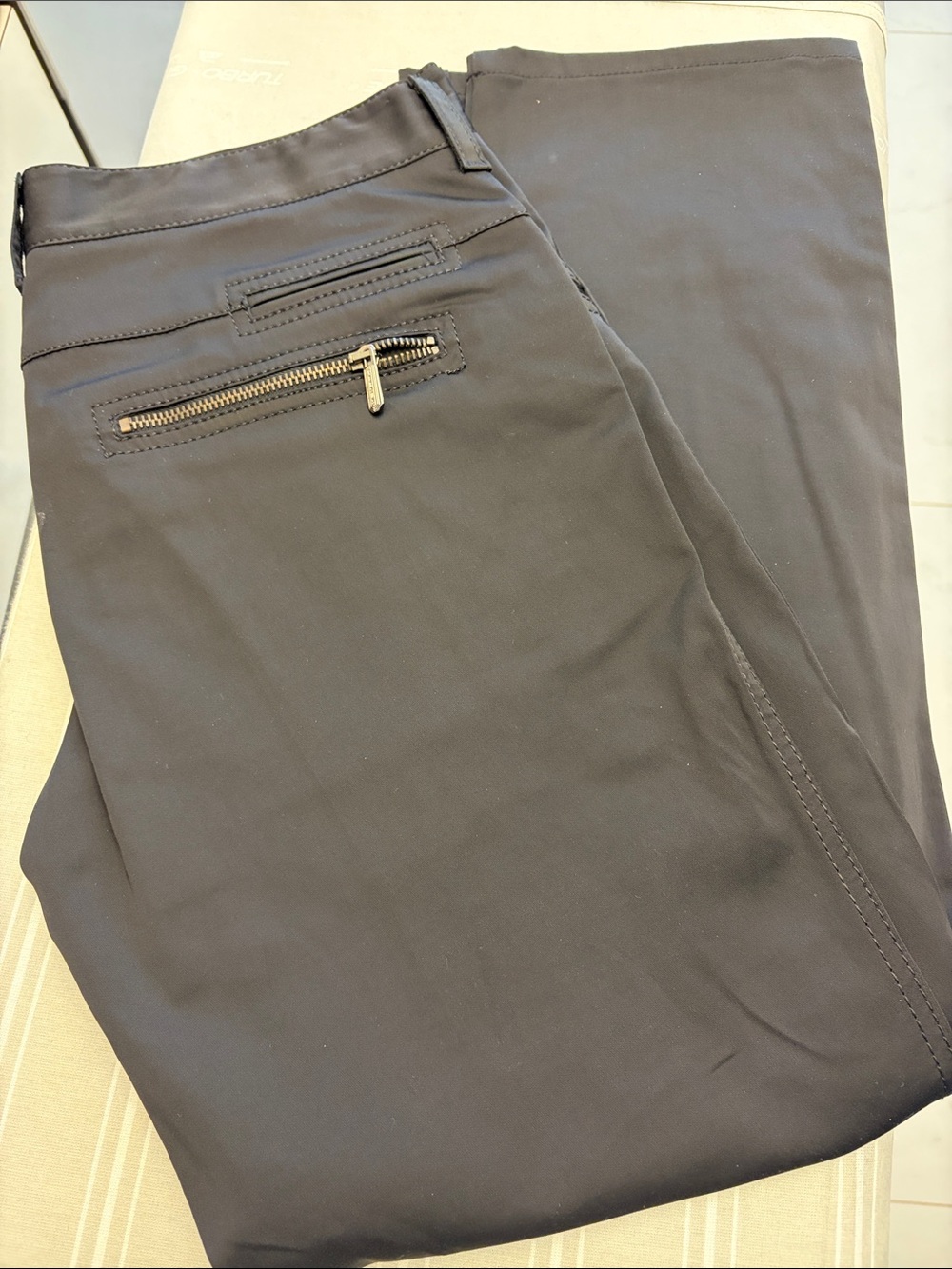 Versus By Versace Black Stretch Chinos with Zip Pocket